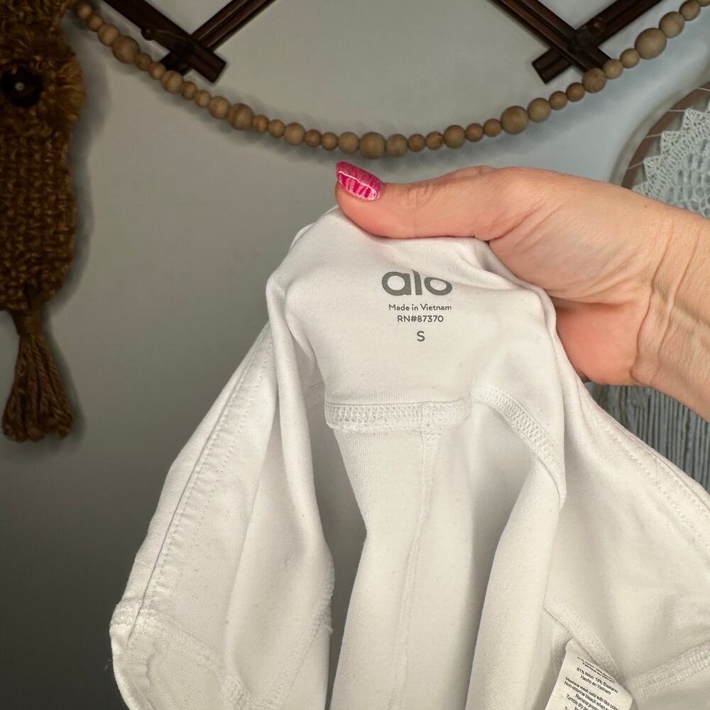 ALO White High Waisted Moto Leggings - Picture 4 of 4